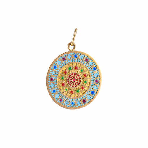 Pendentif Médaille Vitrail Cathédrale 58 Facettes