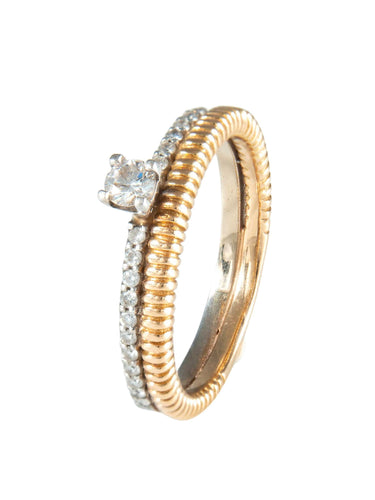 Bague 53 Bague Solitaire Deux Ors 58 Facettes