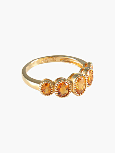 Bague 52 Bague Citrines miel 58 Facettes