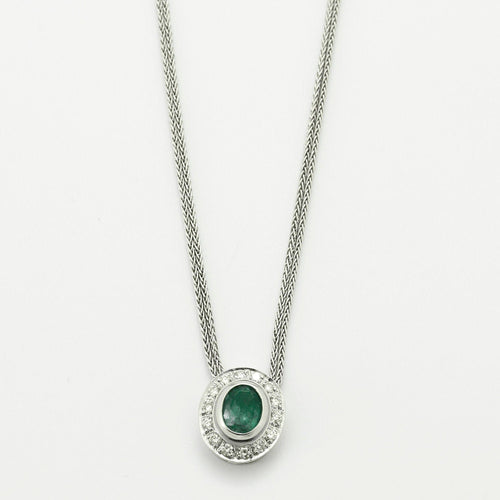 Pendentif Collier pendentif Emeraude Diamants 58 Facettes