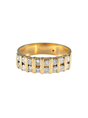 Bague 64 Bague Double rang Diamants 58 Facettes