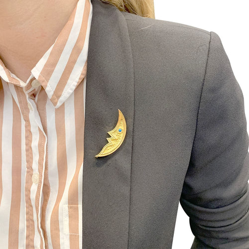 Broche Broche G.Braque, "Croissant de Lune", or jaune. 58 Facettes 32146