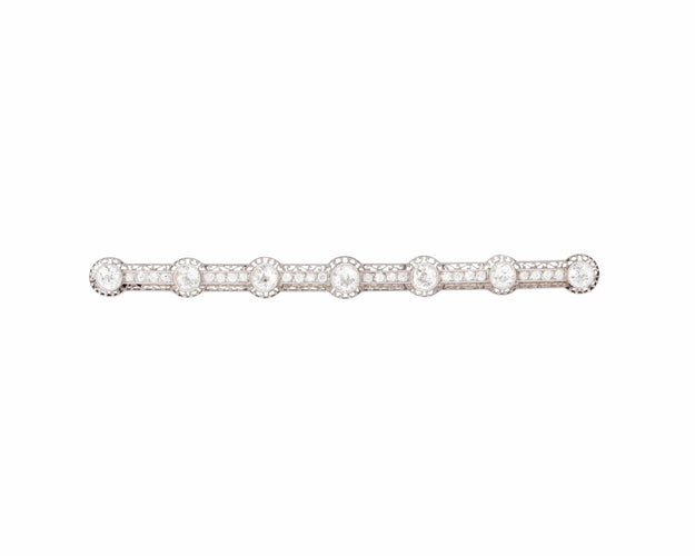 Broche Broche en platine et diamants - époque Art Déco 58 Facettes