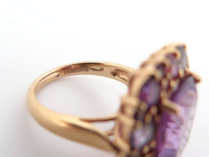 Bague 53 bague ISABELLE LANGLOIS emotion 53 en or jaune 18k amethyste 58 Facettes 254240