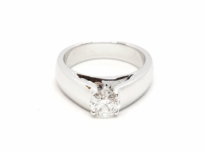 Bague 54 Bague Solitaire Or blanc Diamant 58 Facettes 578738RV