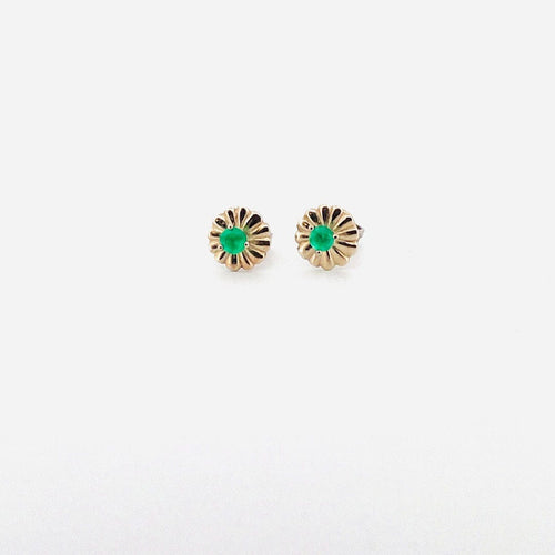 Boucles d'oreilles Puces d'oreilles en or, émeraudes 58 Facettes