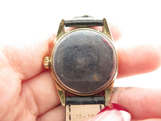 Montre vintage montre ROLEX oysterdate precision 29 mm mecanique plaque or & cuir 58 Facettes 247061