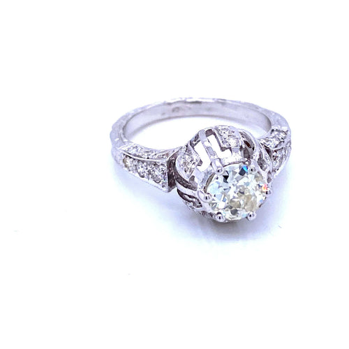 Bague 55 Bague de fiançailles diamant Art Déco 58 Facettes