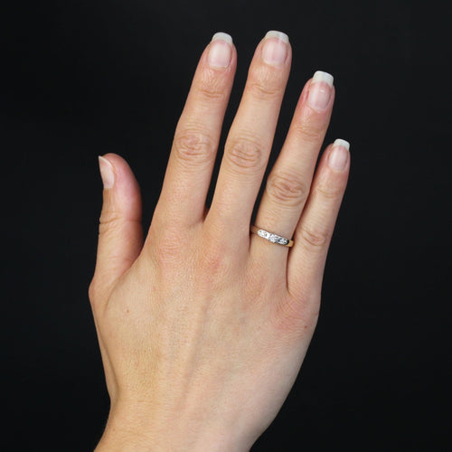 Bague 50 Bague or blanc saphirs blancs d'occasion 58 Facettes 19-008B
