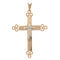 Pendentif Croix ancienne or rose et or blanc 58 Facettes 22-474