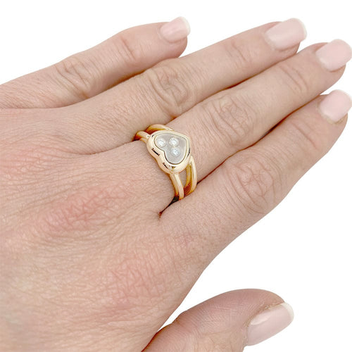 Bague 53 Bague Chopard, "Happy Diamonds", or jaune, diamant. 58 Facettes 32122