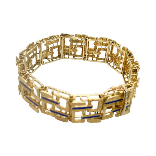 Bracelet Bracelet vintage, or jaune, émail. 58 Facettes 31987