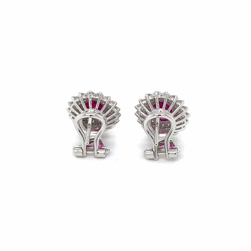 Boucles d'oreilles Boucles d'oreilles Rubis Diamants 58 Facettes