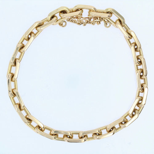 Bracelet Bracelet en or jaune maille forçat limée massive 58 Facettes 21-697