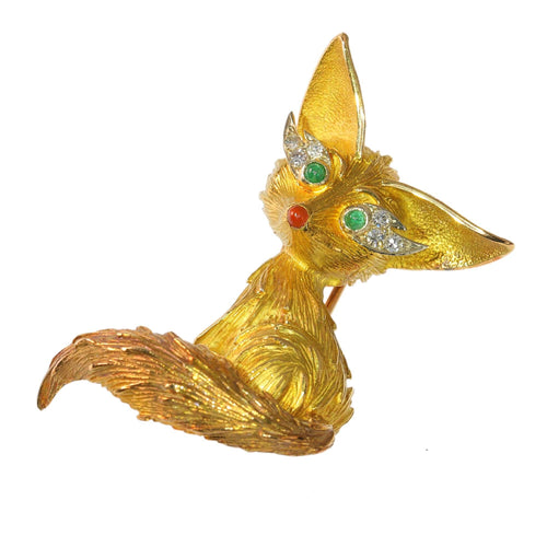 Broche Broche française renard des années 1950 en or : Un trésor vintage 58 Facettes 23338-0270