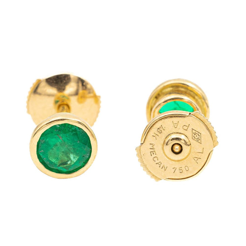 Boucles d'oreilles Boucles d'oreilles Puces Or jaune Emeraude 58 Facettes 2303220CN