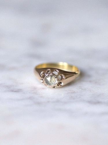 Bague jonc Victorienne ancienne en or et diamant 58 Facettes