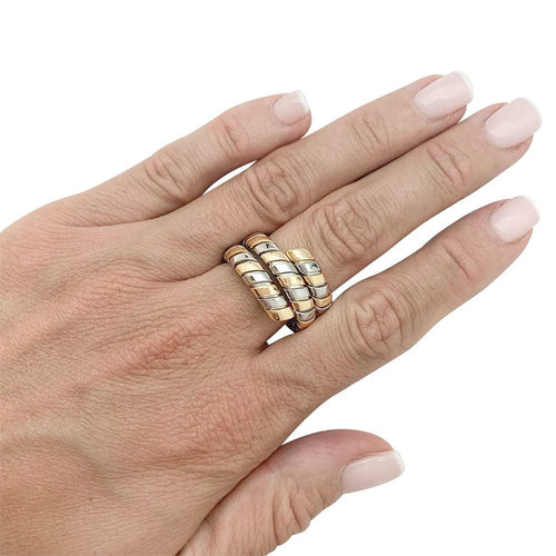 Bague 55 Bague Bulgari, "Tubogas", deux tons ors. 58 Facettes 33606