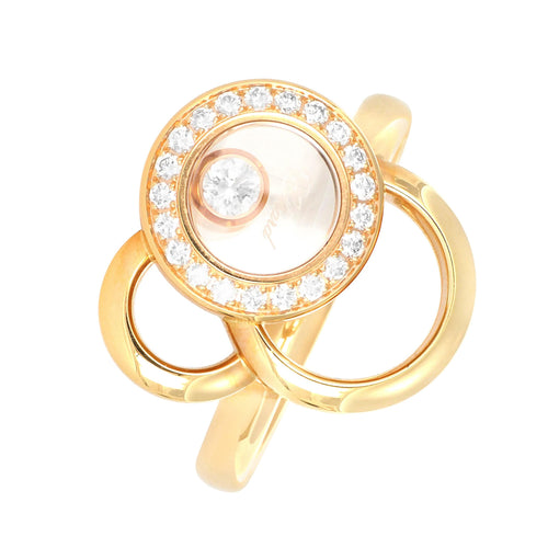 Bague 53 CHOPARD - Bague Happy Diamonds Or Rose Diamants 58 Facettes 31E00801