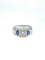 Bague Chevalière or blanc diamant 0,92 carat saphirs synthétiques 58 Facettes