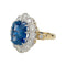 Bague Bague pompadour saphir, entourage diamants. 58 Facettes 31288