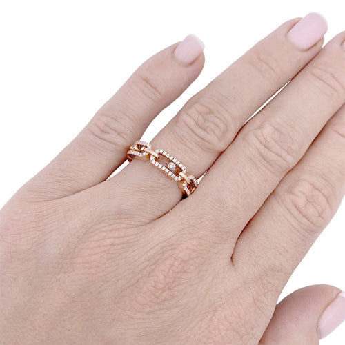 Bague 52 Bague Messika, "Move Link Multi Pavé", or rose, diamants. 58 Facettes 33485