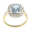 Bague 54 Bague de fiançailles Belle Epoque diamant et aigue-marine 58 Facettes 23139-0010