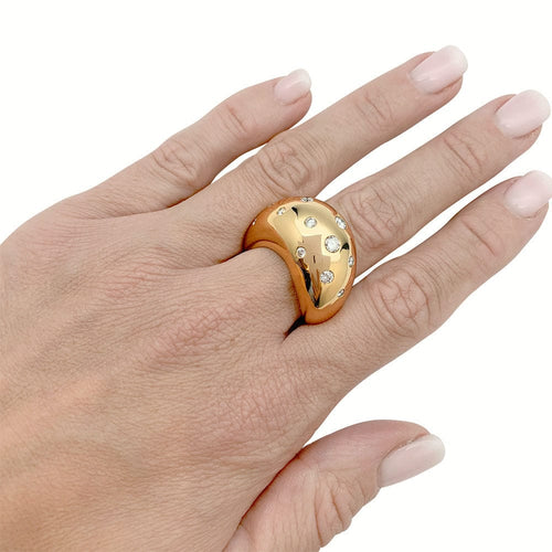 Bague 54 Bague Fred, "Mouvementée", or jaune, diamants. 58 Facettes 31506