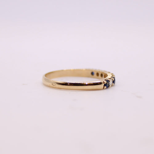 Bague Alliance diamants, saphirs 58 Facettes