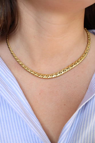 Collier Collier Maille anglaise Or jaune Saphir 58 Facettes 2075346CN