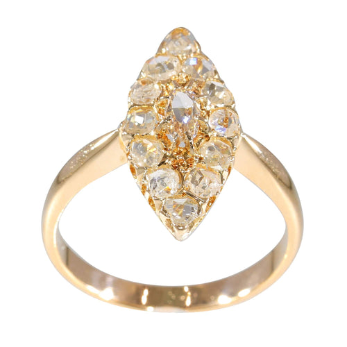 Bague 59 Bague vintage antique en forme de marquise de diamants 58 Facettes 23271-0585