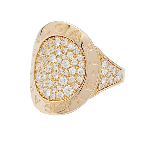 Bague 53 Bague en or rose Bulgari modèle "Bulgari Bulgari", diamants. 58 Facettes 33245