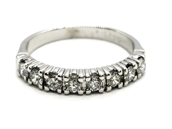 Bague 51 Bague Demi alliance Or blanc Diamant 58 Facettes 1588626CN
