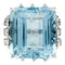 Bague 51 Bague Aigue Marine, or blanc et diamants. 58 Facettes 31463