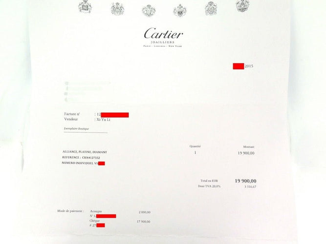 Bague 52 bague CARTIER alliance destinee platine & diamants 58 Facettes 256924