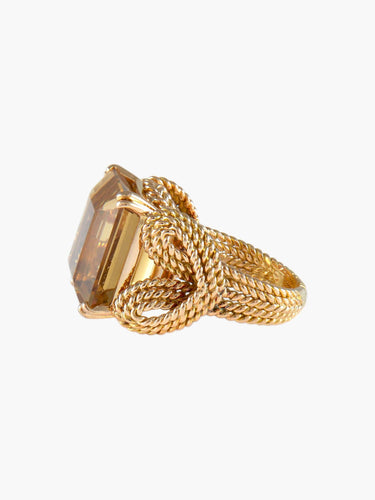 Bague Citrine / 51 / Or Jaune BAGUE "CORDAGE" CITRINE & OR 58 Facettes BO/220026 STA