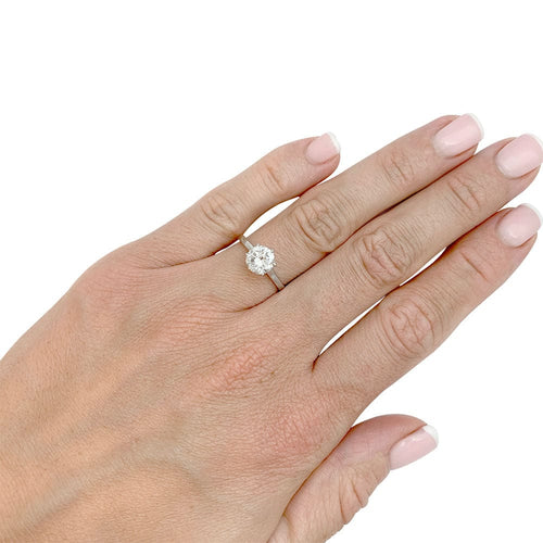Bague 51.5 Solitaire platine et diamant, 1,2 carat. 58 Facettes 31449
