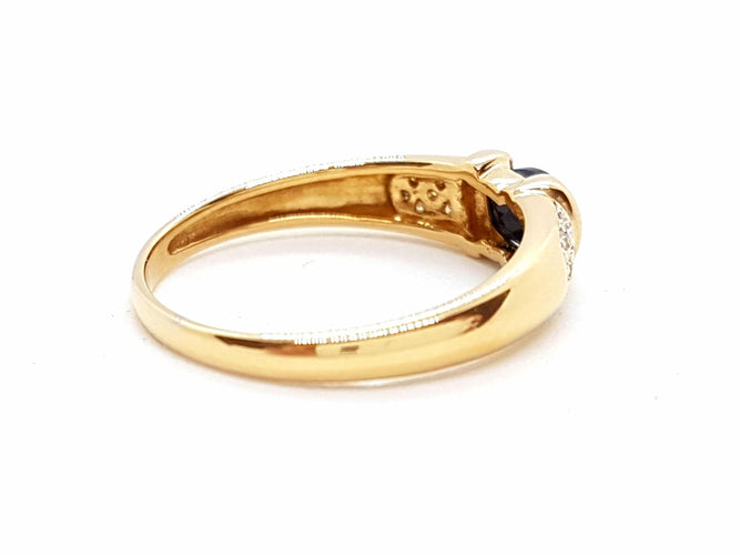 Bague 53 Bague Or jaune Saphir 58 Facettes 06508CD