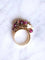 Bague Bague de cocktail vintage en or jaune et pampilles de rubis 58 Facettes