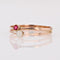 Bague 54 Fine bague Toi et Moi or rose perle et grenat 58 Facettes 23-080