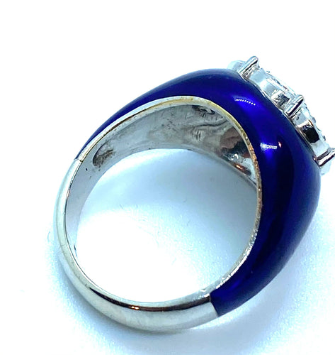 Bague Bague diamants émaillés bleus 58 Facettes