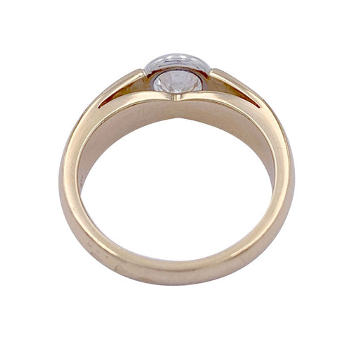 Bague 54 Bague solitaire or jaune, platine. 58 Facettes 32407