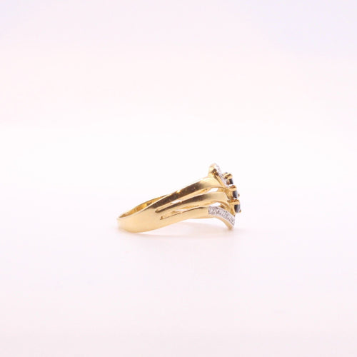 Bague Bague Trilogie saphirs et diamants 58 Facettes