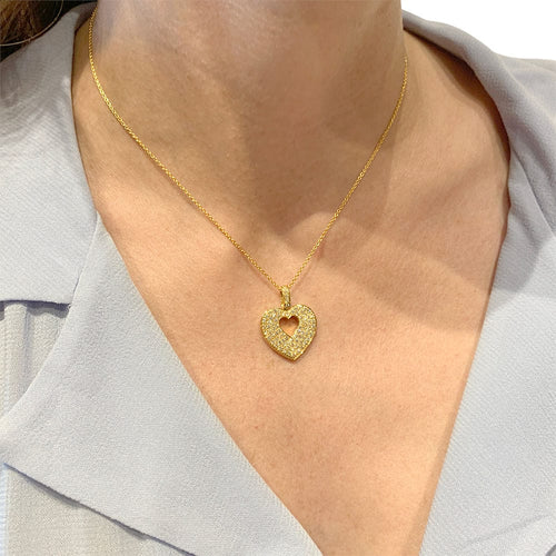Pendentif Pendentif Poiray, "Coeur secret", en or jaune et diamants. 58 Facettes 31456