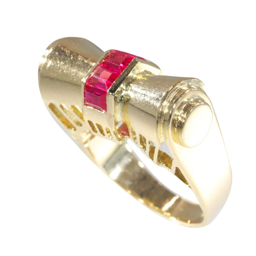 Bague 56 Bague vintage or, rubis 58 Facettes 22349-0250