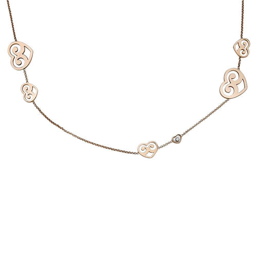 Collier Sautoir Chopard, "Cœur Happy Diamonds", or rose. 58 Facettes 30784