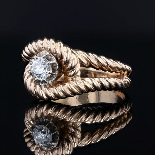 Bague 52 Bague vintage noeud godronné et diamant 58 Facettes 22-316