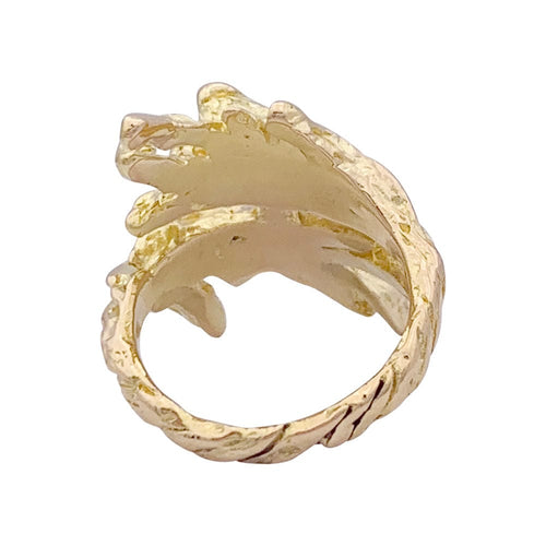 Bague 51 Bague croisée or jaune texturé. 58 Facettes 33602