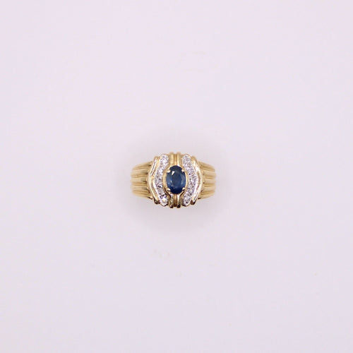 Bague Bague vintage saphir et diamants sur or jaune 58 Facettes