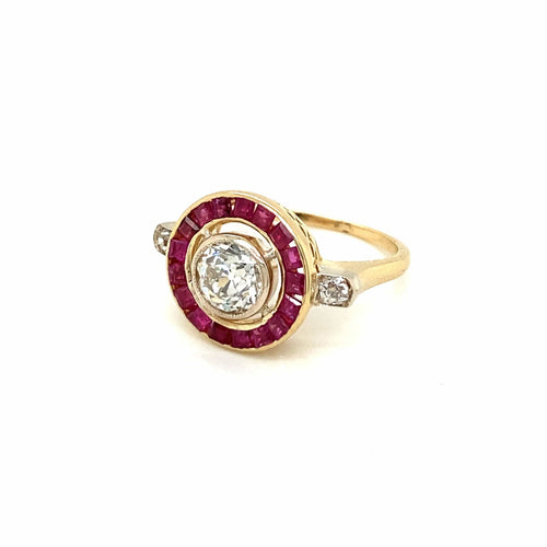 Bague Bague Art Déco Rubis Diamant 58 Facettes